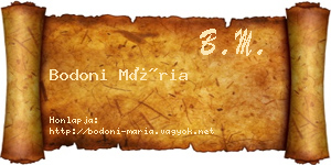 Bodoni Mária névjegykártya